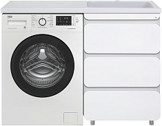 Misty Тумба с раковиной Чегет 55 R белая под стиральную машину